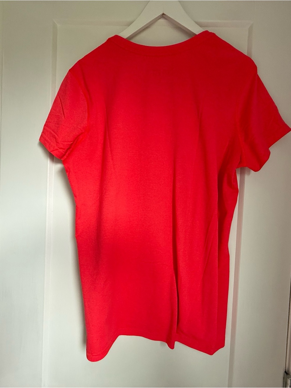 Nike Women's Bright Coral Dri-FIT V-Neck Short Sleeve Tee - Picture 5 of 5